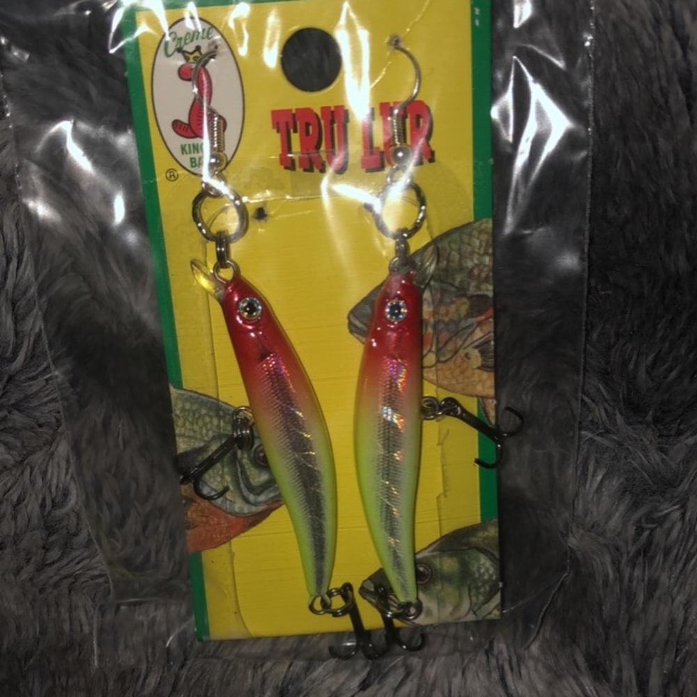 Hand made fishing ear rings